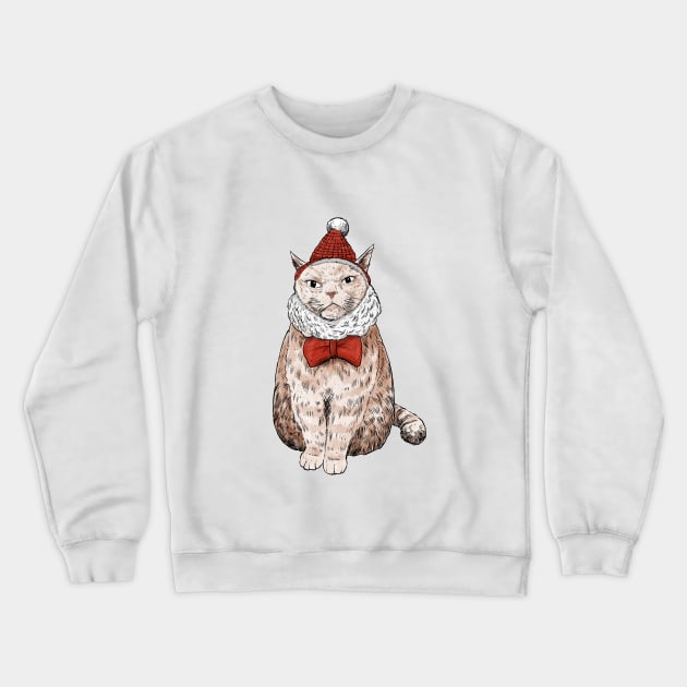 Christmas Cat Crewneck Sweatshirt by Ano